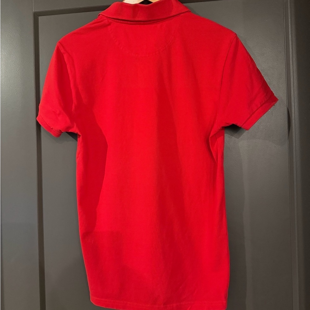 NWOT Hugo Boss Vibrant Red Polo Shirt with Black Accents size Small - Picture 3 of 6